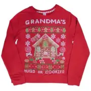Holiday Time Womens Plus Red Grandmas House Christmas Pullover Sweatshirt Top