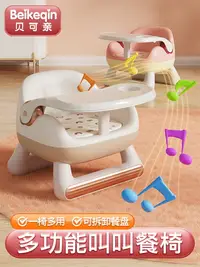 在飛比找樂天市場購物網優惠-貝可親寶寶吃飯桌餐椅凳子嬰兒童椅子家用塑料靠背座椅叫叫小板凳