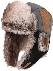 [Comhats] Warm Cotton Trapper Cap Men's Hat Unisex Flight Cap Fur Hat Adult,67191_Grey, M/L, 67191_grey, M-L