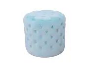 Ice Blue Alexa Round Ottoman