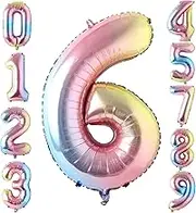 Number 6 Balloon Rainbow Friends Birthday Decorations Big Number Balloons Birthday Number Balloon 6 Birthday Balloon Number Balloons 40 Inch 6th Birthday Decorations Balloon Christmas Decorations