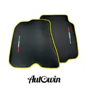 AutoWin Brand Carbon Fiber Floor Mats for Ferrari 812 Superfast | Yellow Trim (for: Ferrari)