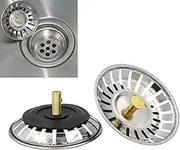 Taicols 2 Pcs Sink Strainer, Strainer Stainless Steel 304 Kitchen Sink Waste Plug Drain Stopper Basket Filter, Upgrade Kitchen Sink Strainers in Kitchens and Bathrooms Plug Fits Most Modern Sinks