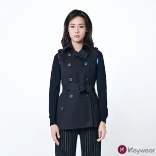 【KeyWear 奇威名品】時尚短版背心風衣外套(共2色)