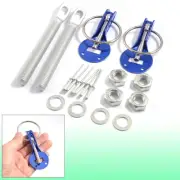 Blue Clasps Threaded Pin Aluminum Universal Racing Car Hood Lock Kit