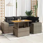 Garden Sofa Set Grey Modular Outdoor Furniture Cushions Storage Adjustable 27371