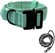 BUYTER Reflective Nylon Tactical Dog Collar Military Adjustable Durable For Large German Shepherd Outdoor Working Training Walking with Leash