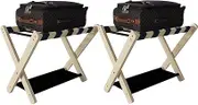 Foldable Travel Bag Organizer with Shoe Shelf - Luggage Rack for Guest Room Set of 2-2 Layer Suitcase Stand Floor Luggage Stand, 27.6×17×19.7inch
