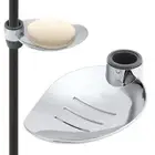 Silver Plates Adjustable Rail Slide Soap Holder Soap Dishes Leaf Shape Tray