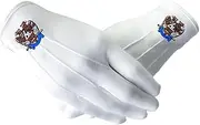 [Imason] 32nd Degree Scottish Rite Masonic White Gloves Polyester