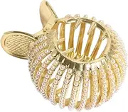 NULYLU High Ponytail Holder Decorative Hair Clip with Pearl Accents Claw Clip for Elegant Hairstyles for Weddings Parties and Daily Use