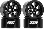INJORA 1.0 Beadlock Wheel - Negative Offset -4.7mm Aluminum Rim for TRX4M Ascent18 SCX24 FCX24 1/24 1/18 RC Crawler Upgrade(W1012)