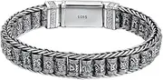 [TYMONT] S925 Sterling Silver Six Characters of Truth Turnable Bracelet, Bullying Men's Six Characters of Truth Bracelet