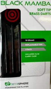 Terrasphere 18g Black Mamba Soft Tip Darts 3 pack - Free Post