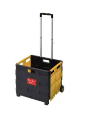 Yellow Folding Shopping Cart Portable Utility Trolley Collapsible Basket Grocery