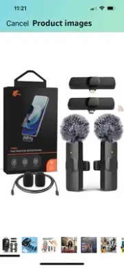 2PCS Wireless Lavalier Microphones for iPhone – Professional Mini Microphone,...