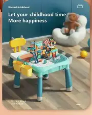 Feelo Big Size DIY Building Blocks Multifunctional Study Learning Drawing Table