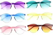 [Holibanna] Summer Sunglasses 6pcs Rimless Gradient Sunglasses Fashion for Women and Men Beach Party Accessory