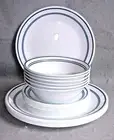 18 Pc Set Corelle CLASSIC CAFE BLUE 6 Dinner 6 Bread Plates 6 Cereal Bowls NIB