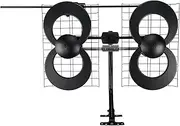 Antennas Direct ClearStream 4V TV Antenna, 70+ Mile Range, UHF/VHF, Multi-Directional, Indoor, Attic, Outdoor, Mast w/Pivoting Base/Hardware/Adjustable Clamp/Sealing Pads, 4K Ready, Black – C4-V-CJM