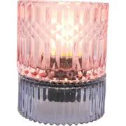 LVD Led Glass Home/Room Bedside Lamp Night Light Tabletop Decor 14cm BLU/PNK