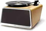 Bluetooth Record Player, Vintage Turntable 3-Speed Vinyl Record Player with Speakers/CD/Cassette Tape/FM Radio/USB & Encording/SD Card/Aux in Record Player