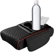 Car Armrest Storage Box - Car Armrest Cushion | Armrest Organiser | Center Console Cover with Cup Holder | Car Armrest Cover Cushion | Auto Center Console Armrest Pillow | Multifunction Armrest Pads