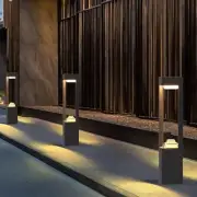 Solar LED Floor Lamp Outdoor Light Garden Post Lights Sensor Switch Waterproof
