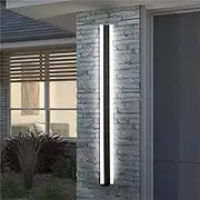 Modern LED Long Wall Sconce Outdoor Indoor Wall Lamp Outside Acrylic Balcony Garden Exterior Wall Light Oval IP67 Light Living Room Bathroom Front Door Porch Patio Garage (120CM,White Light)