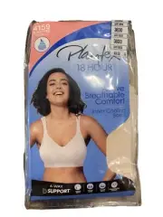 Playtex 18 Hour Active Breathable Comfort Inner Cooling Band Beige Bra 38DD