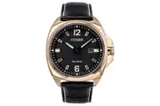 Citizen Eco-Drive Sport Luxury Endicott Leather Strap Black Dial AW1723-02E 100M Men's Watch