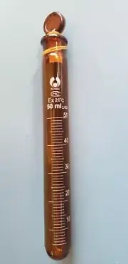 Lab amber TEST TUBE with glass stopper cap scale line 50ml ( a set of 5)new