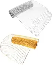 2 Rolls Rolls Plastic Mesh Rolls for Wreaths and Floral Arrangements Lightweight and Flexible Ribbons for Crafts Wedding Decor Christmas Tree Wrapping and Bow Making