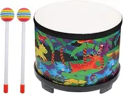 Baby Drum for Kids | 20cm Floor Tom Drum | Children Drum Percussion Music Instrument Kids Drum with 2 Mallets | Wooden Musical Kids Drum Set for Children Toddler