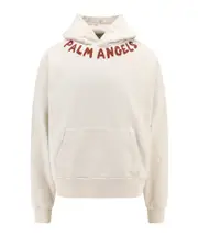 Palm Angels Logo-Printed Drop Shoulder Hoodie XL,XXL White