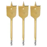 3Pcs Spade Drill Bit 1-3/8" Paddle Flat Bits Wood Hole Cutter Gold Tone