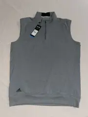 adidas Golf ClimaCool 1/4 Zip Gray Stretch Sleeveless Vest Mens Small NWT!