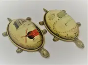 Set of 2 Turtle Shape Glass & Metal Paper Weight by Ciel Collectables.