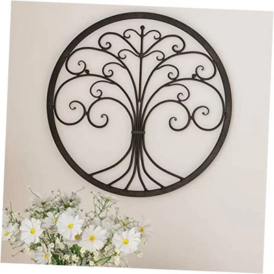 Wall Décor – Iron Metal Tree of Life Modern Wall Sculpture Art Round for