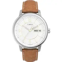 在飛比找ETMall東森購物網優惠-【TIMEX】天美時 風格系列 日期星期顯示 細緻紳士手錶 