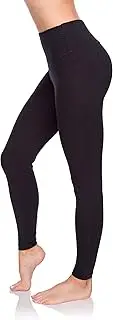 [SOFTSAIL] Leggings 95% Cotton Womens Leggings High Waist Leggings Full Length Ladies High Waisted Leggings Tummy Control Lady Legging Stretchy Pants Free Time Relax Walking
