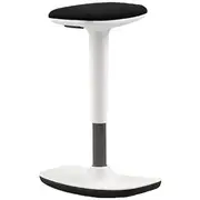 Leo Sit Stand Stool White with Black Fabric Seat