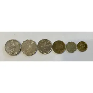 香港硬幣5元2元1元5毫2毫1毫1995年至1998年品相優稀少，二手特價