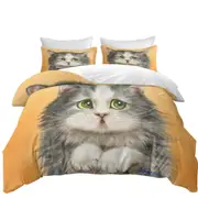Cats Cute Faces Drawings the Regretful Grey Kitten Quilt Cover