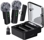 IVANKY Wireless Lavalier Microphone, 2pcs Wireless Microphone for iPhone