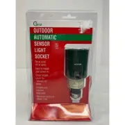 Gem Outdoor Automatic Sensor Light Socket On At Dusk & Off At Dawn, Easy Install