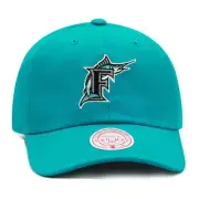 Mitchell & Ness Florida Marlins Cooperstown Pre-curved Strapback Hat Cap - Teal