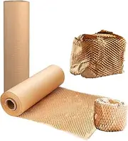 Honeycomb Cushion Wrap Paper Recyclable & Biodegradable Moving Supplies Honeycomb Paper Honeycomb Packing Paper Packing Peanuts Dish Packing Kit No Scissors Needed for Fragile Items(Brown,38 x 3000cm)