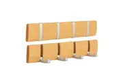 Harbour Housewares Wooden Wall Mount Coat Rack - 4 Foldaway Metal Hooks - Brown - Pack of 3