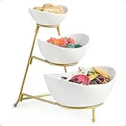 Miamolo 3-Tier Serving Bowl Set Tiered Serving Tray for Chips and Dip Serving Dishes for Entertaining Perfect for Candy, Appetizer, Chips and Salad Snack Packets Party Table Display Set Fruit Bowl